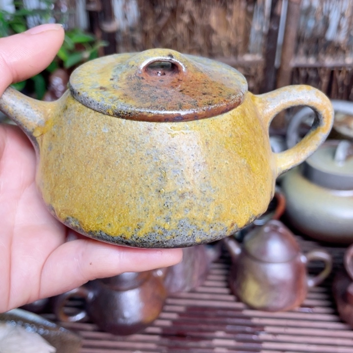 紫砂茶壶纯自然高温无釉裸柴烧