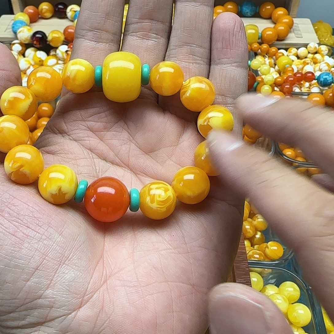 用***乐无非金属精品老蜡色素串搭配一条