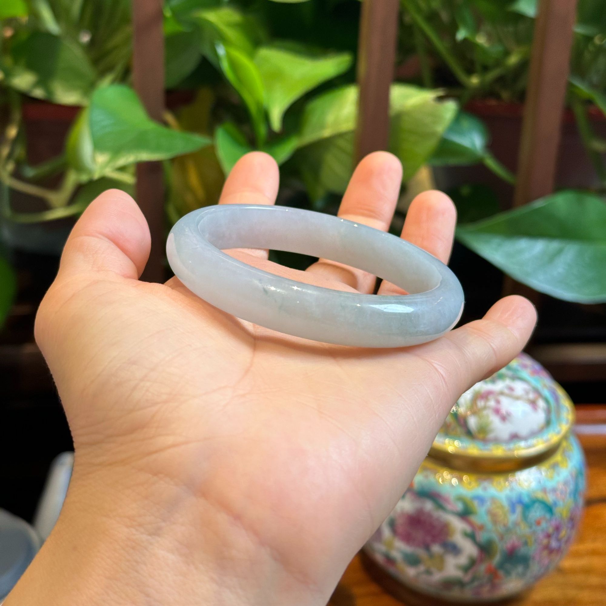 2416-S23L缅料60#圈口翡翠正圈手镯60.2*12.1*7.7女士百搭手镯