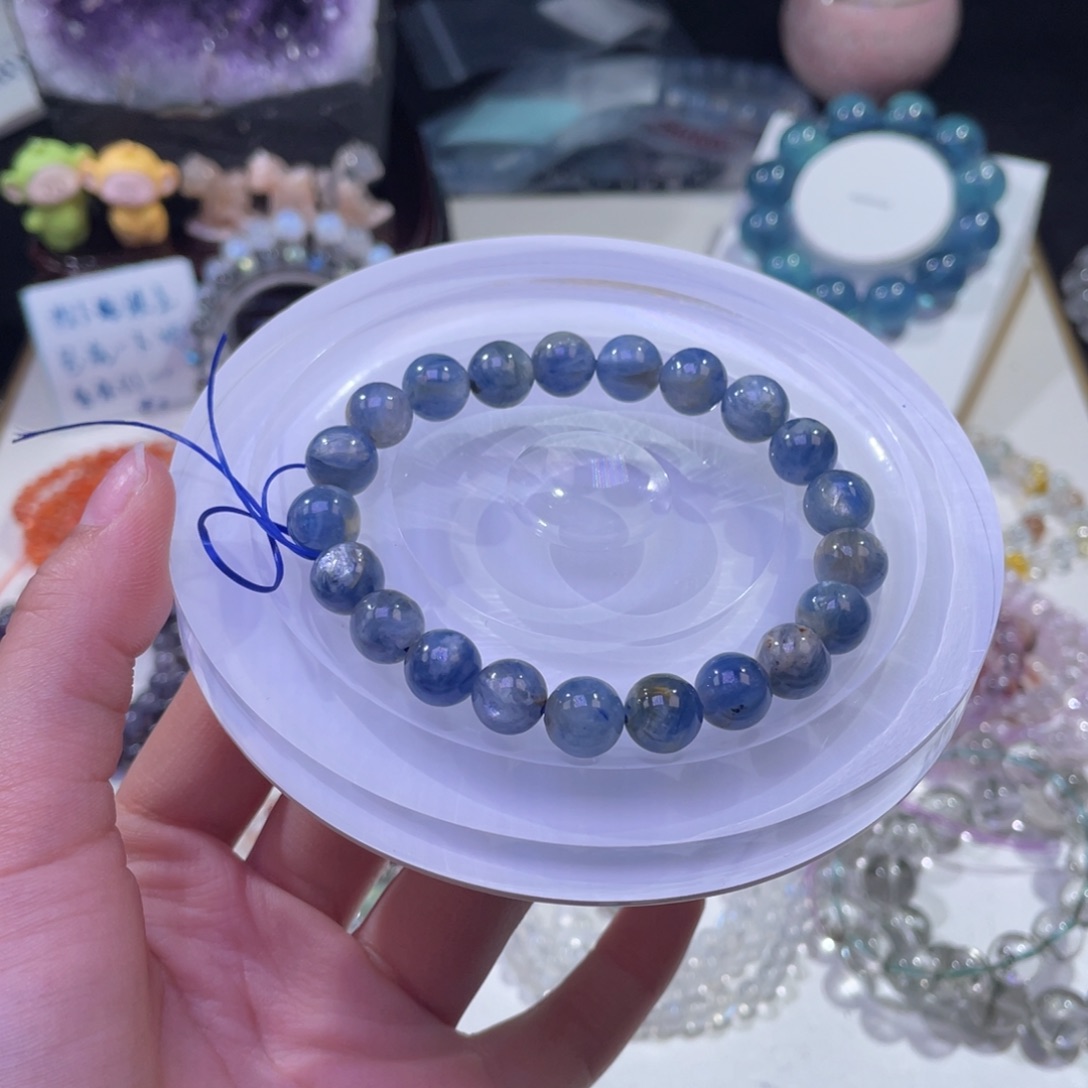 未镶嵌手链水晶油画感龙鳞蓝晶石9+