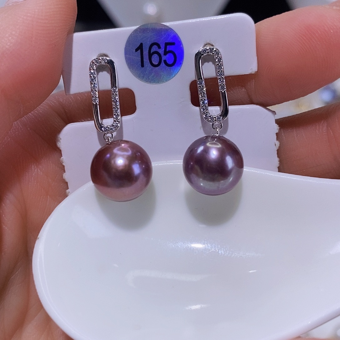 淡水珍珠耳饰银S925镶嵌