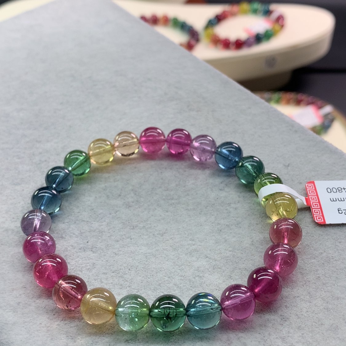 【闪购商品】碧玺手链未镶嵌碧玺荧光色标单圈8.3