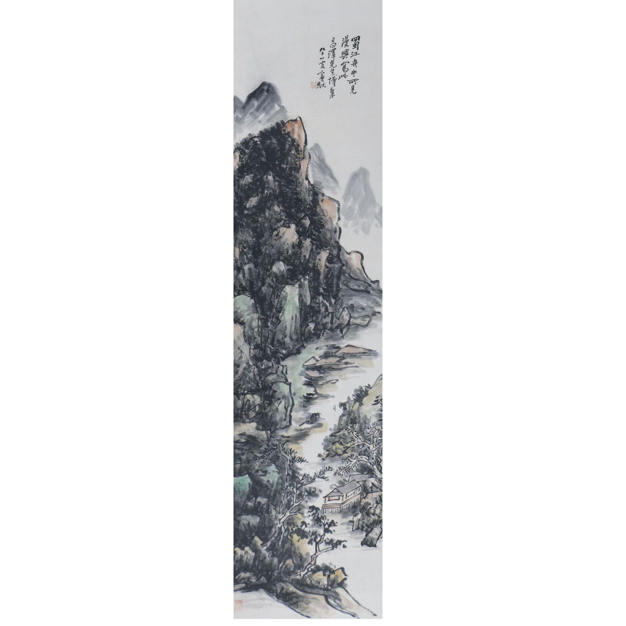 LOT.035【蜀江舟中】纸本立轴B0502-617预展手绘专场