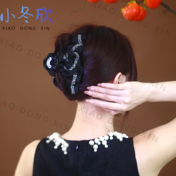 网红同款镶钻女日韩时尚气质简约金边繁星韩式后脑勺韩版马尾夹