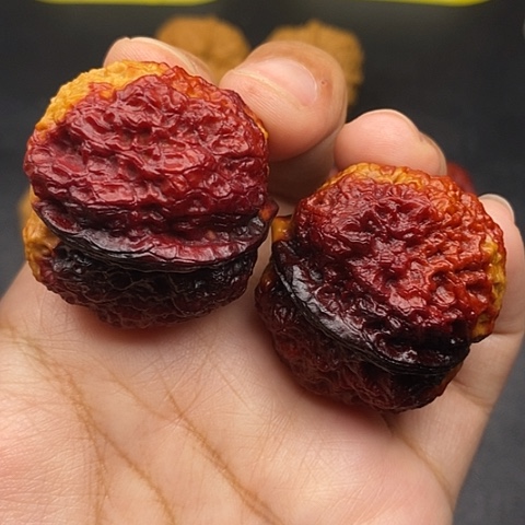 文玩核桃把件39尺鱼子纹金蟾