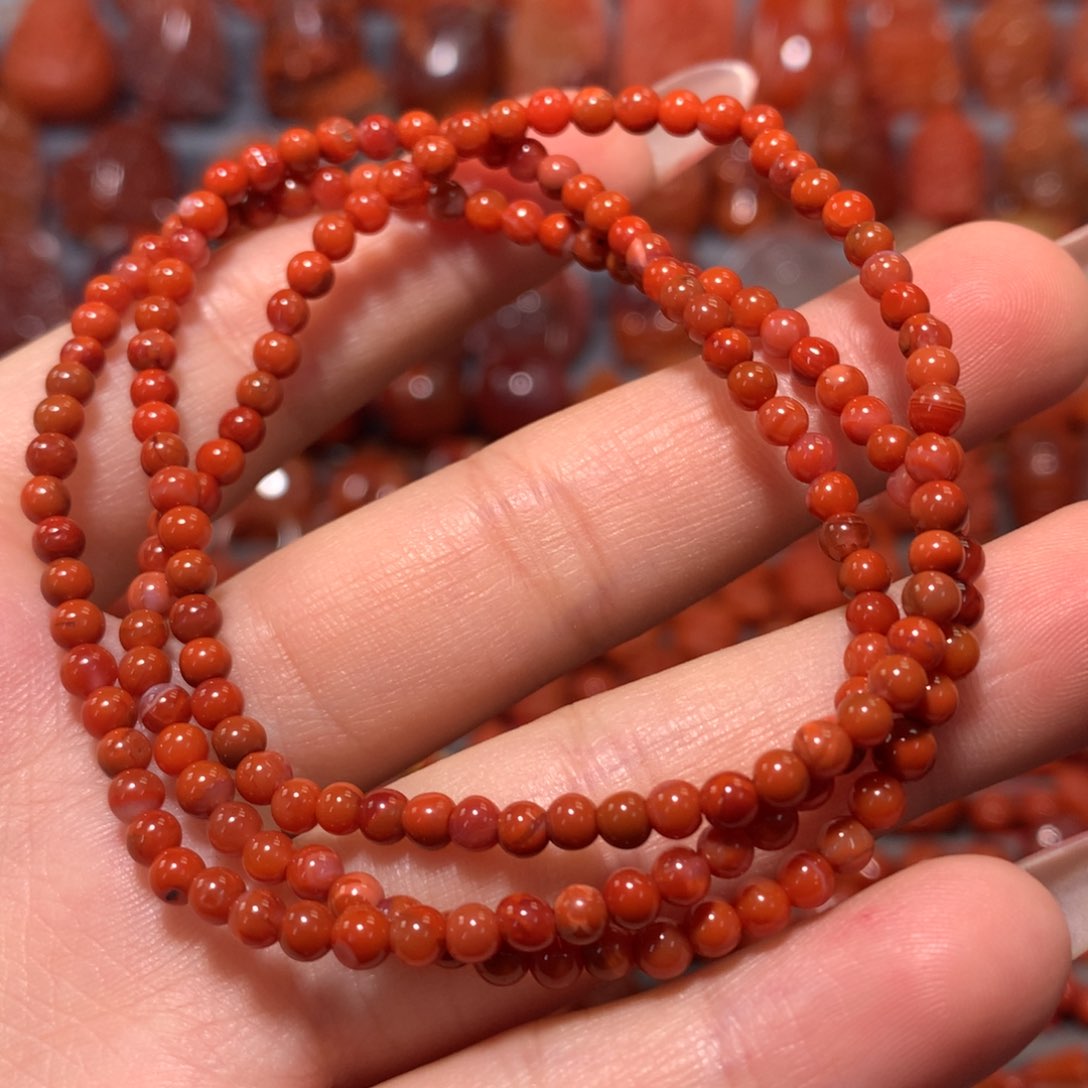 【闪购商品】未镶嵌多圈3+微瑕放漏南红玛瑙