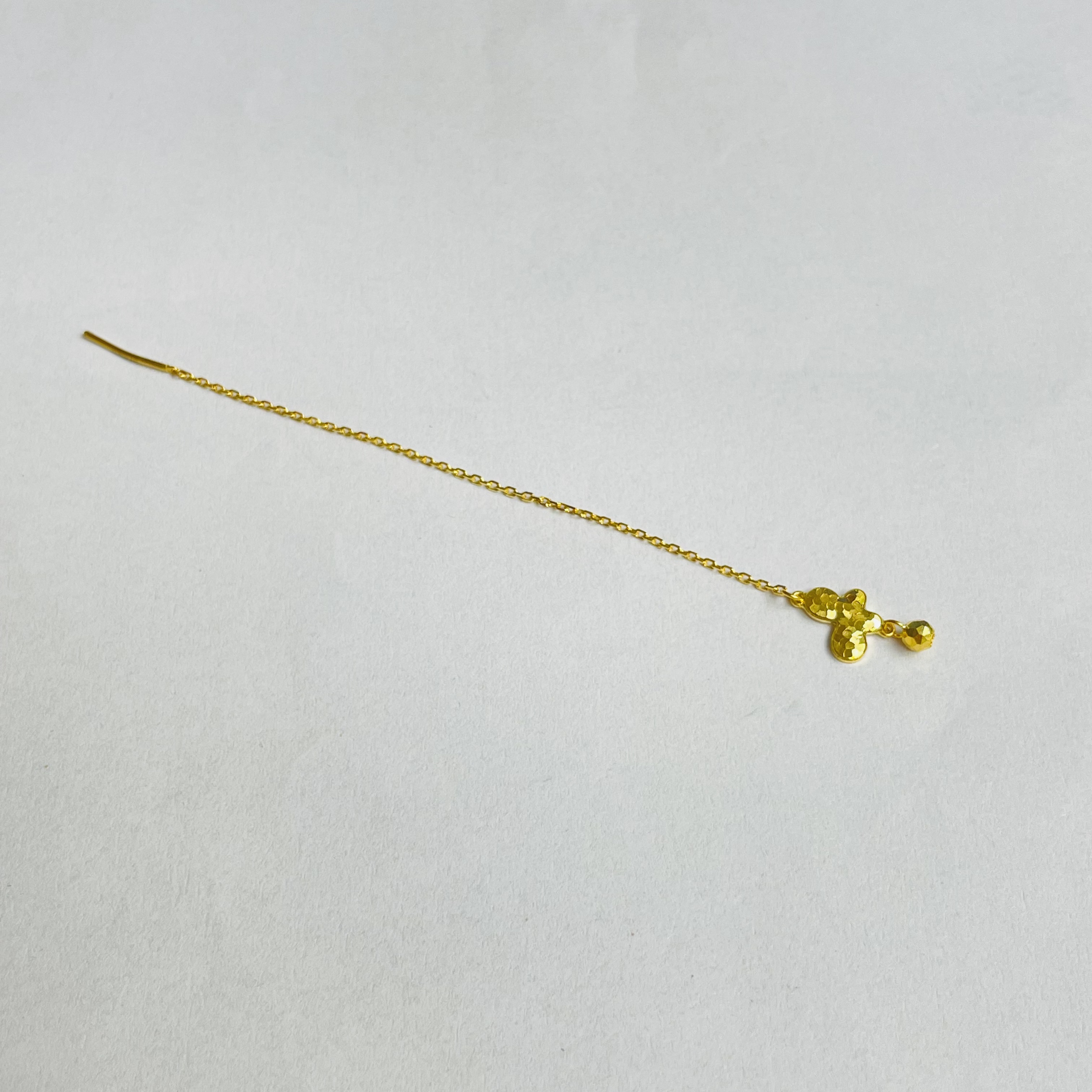 黄金足金999鱼鳞蝴蝶耳线