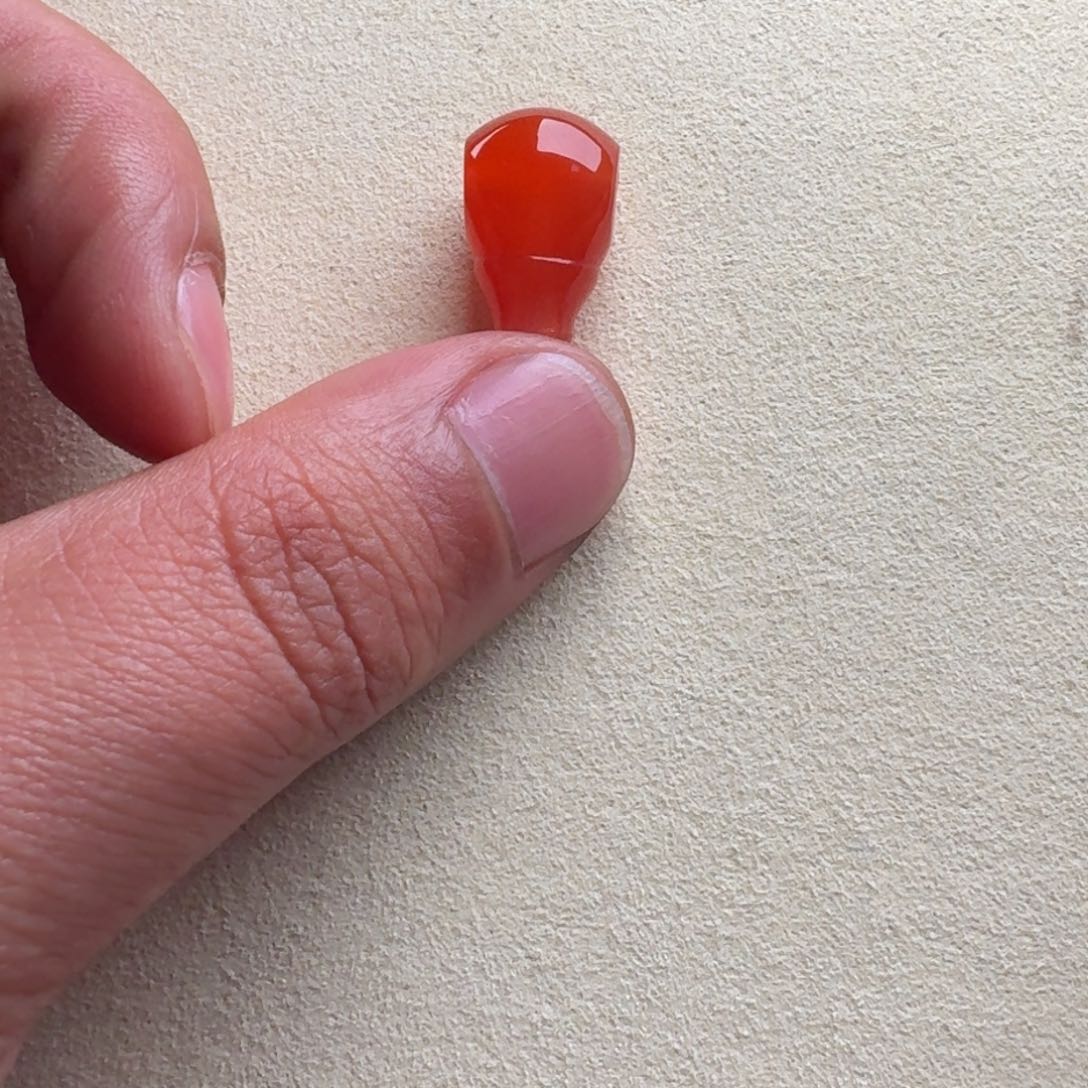 南红玛瑙三通对孔11.2未镶嵌