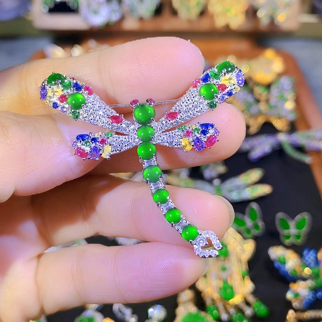 吊坠(不含链)银S925镶嵌翡翠