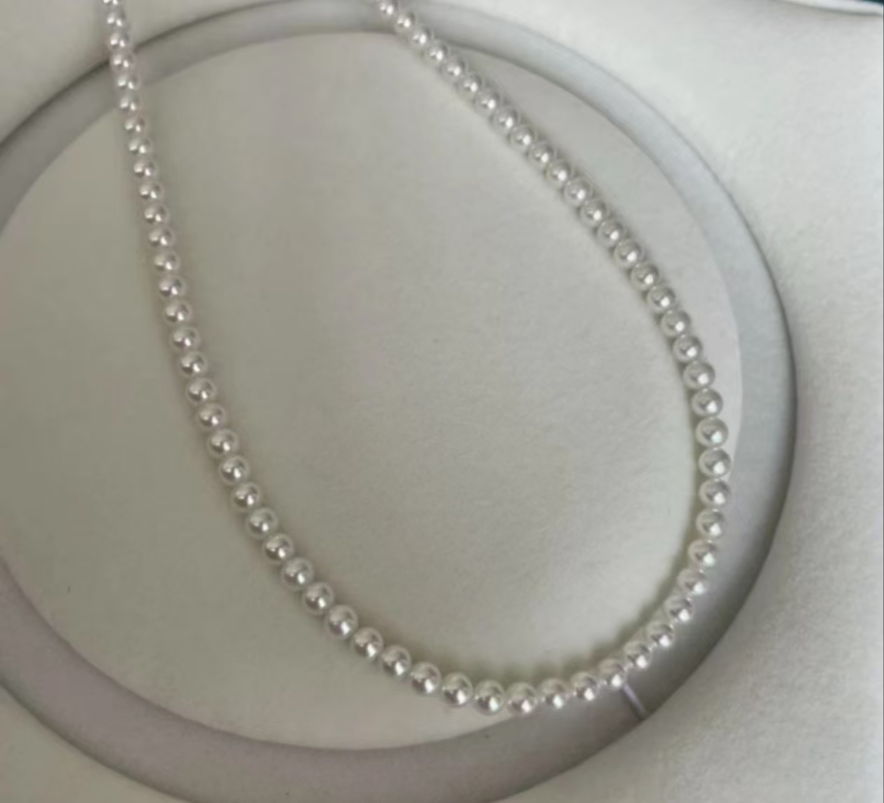 天然淡水珍珠baby珍珠项链4-4.5mm左右 baby珠极光近圆时尚气质
