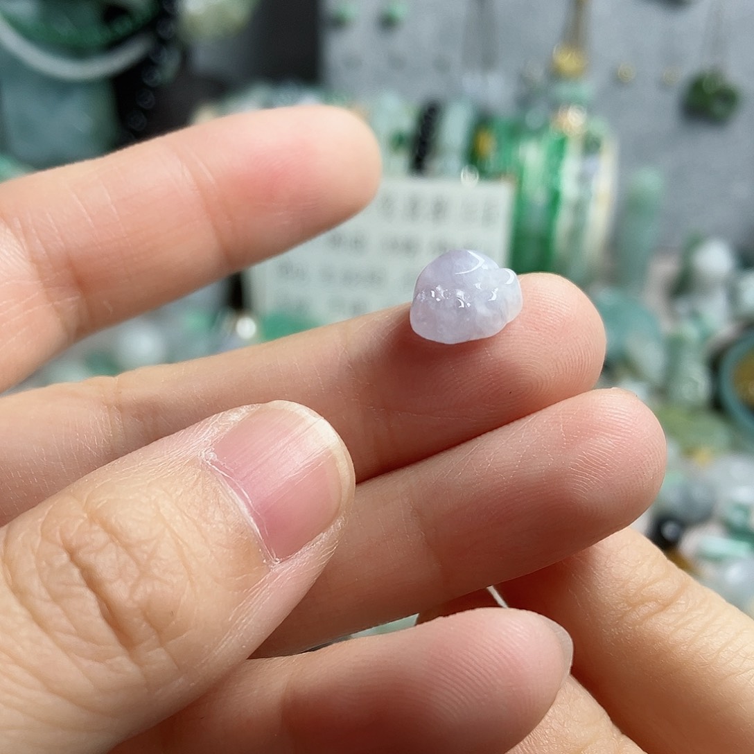 翡翠颈饰未镶嵌冰紫猫爪