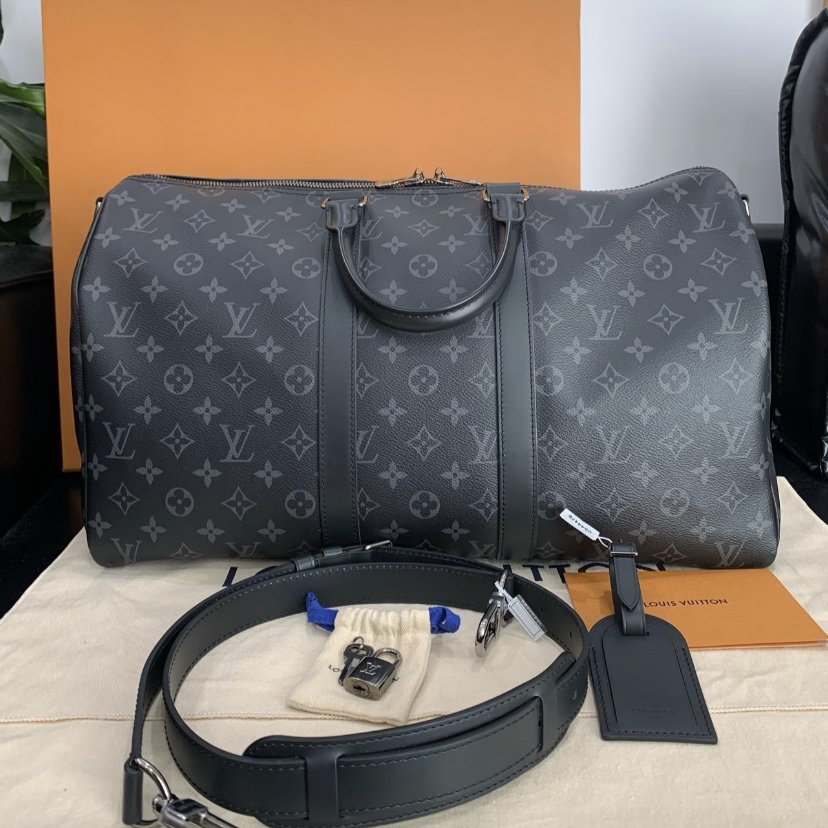 95新 LouisVuitton/路易威登 LV黑武士keepall45斜挎 25120074-04
