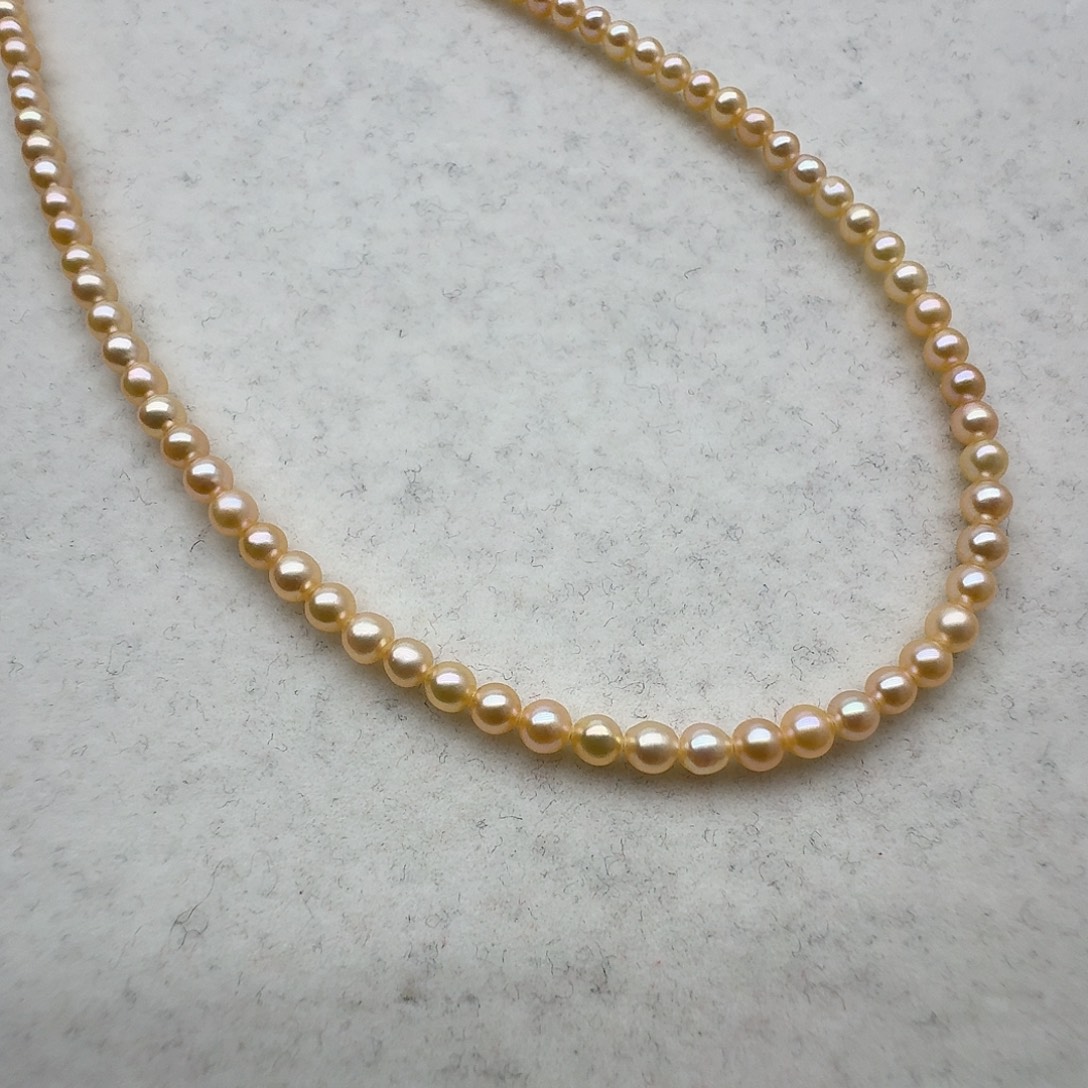 银S925镶嵌淡水珍珠颈饰3.5-4mm