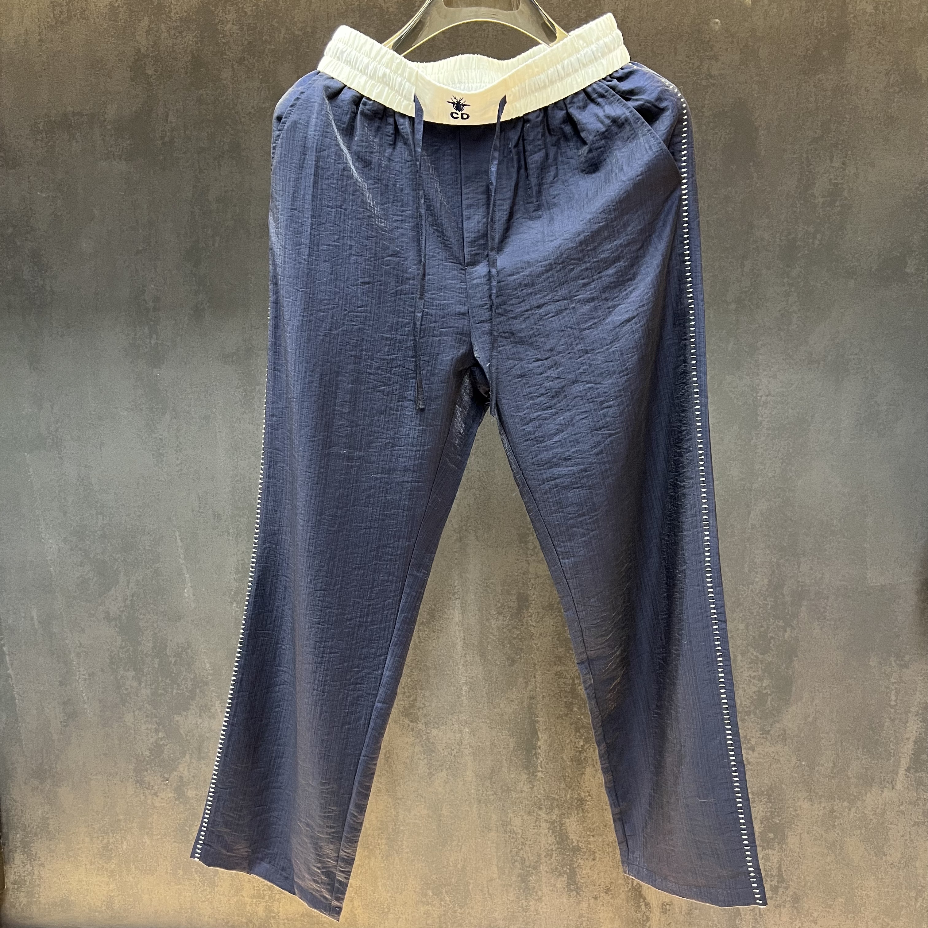 【S5673】【博】2025潮款微弹力纯色休闲裤轻奢风直筒九分裤