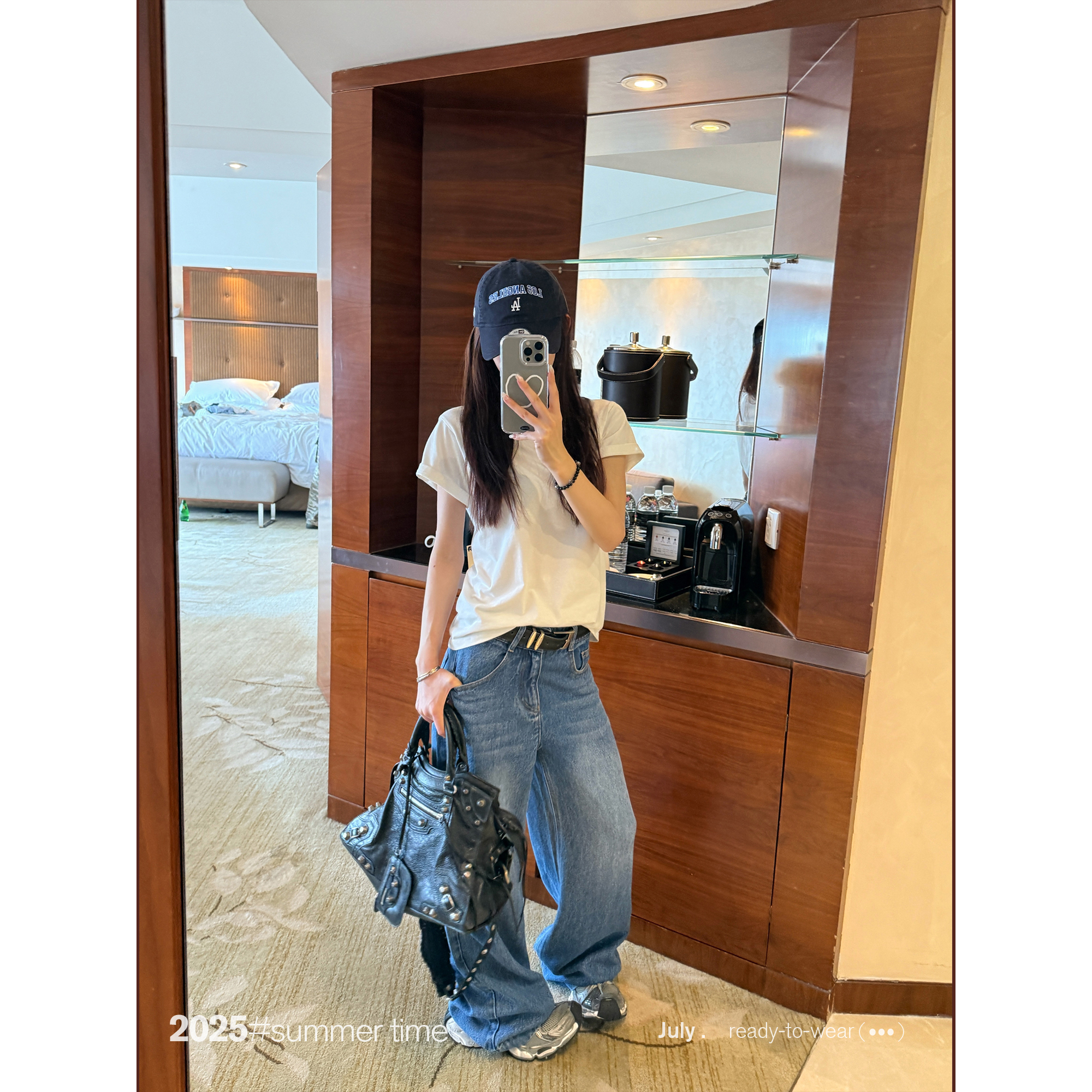 SUNONEONE 天丝低腰阔腿牛仔裤女夏薄款美式直筒休闲裤子H1209K