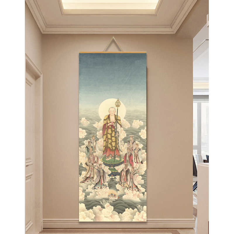 【169地藏＋十殿】60x120cm现代简约挂轴装饰画办公室家居装饰画