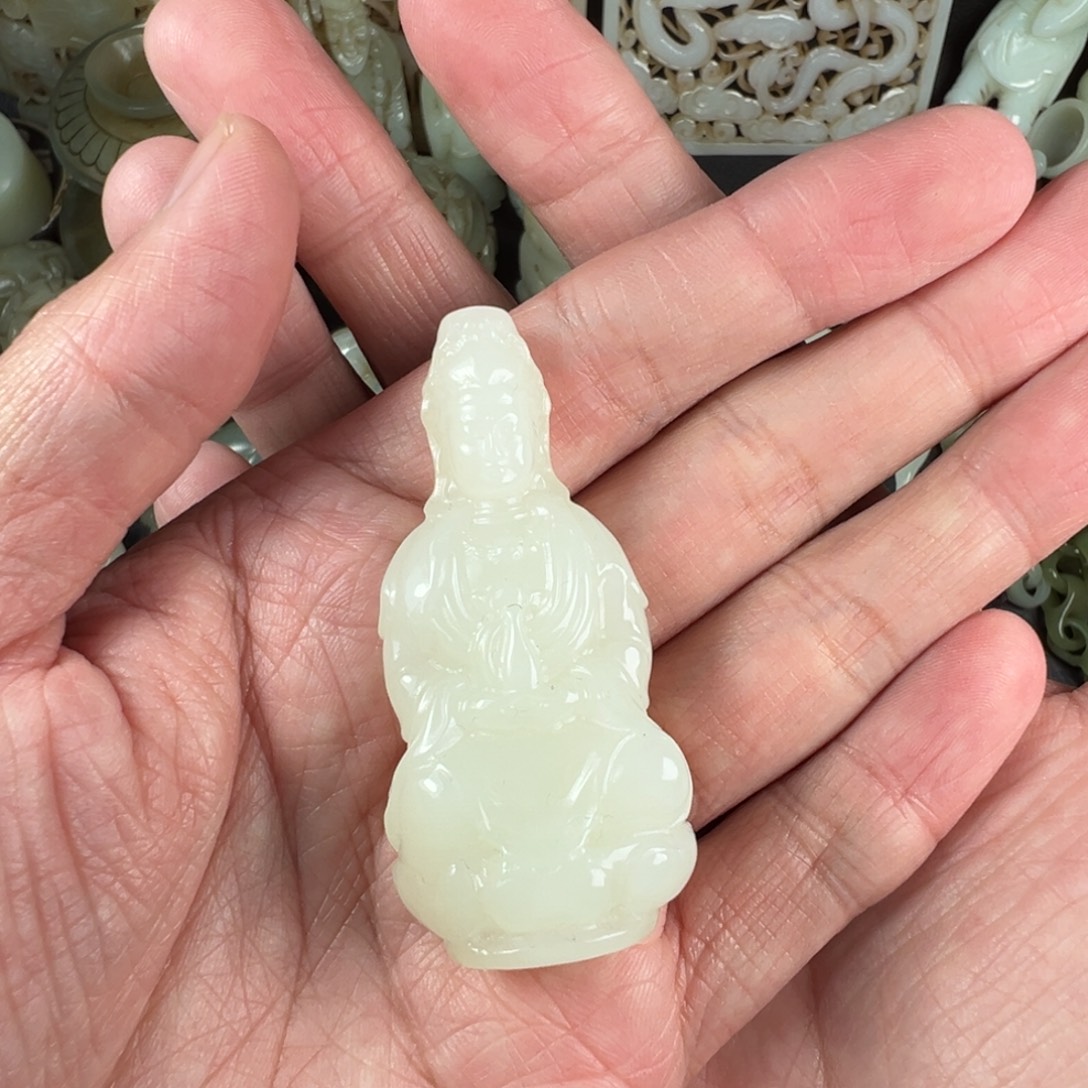 光***年和田玉未镶嵌吊坠(不含链)