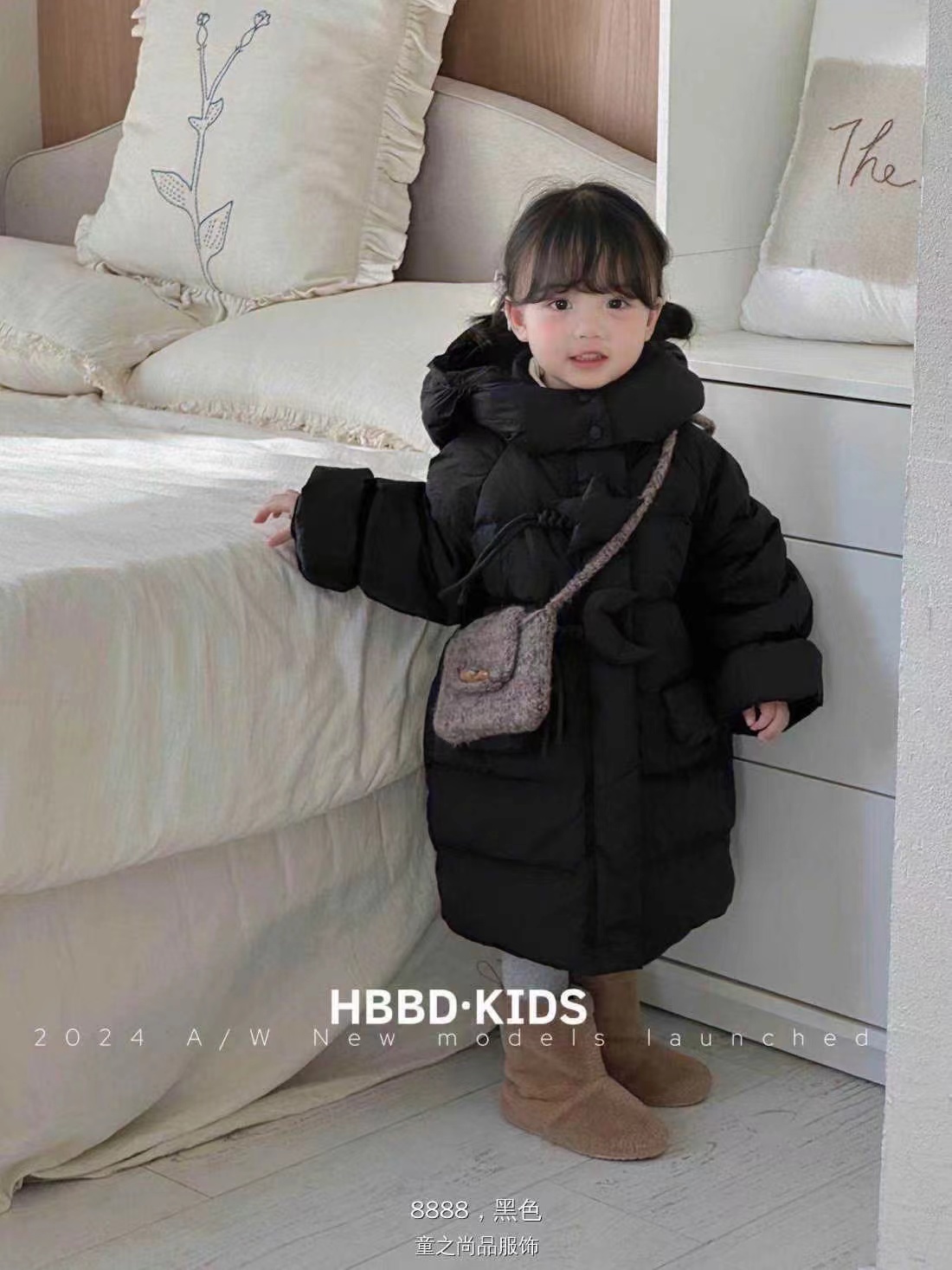 【8801b星星月亮长款嘎嘎】冬季女普通外套短款加厚红色宝宝服儿童