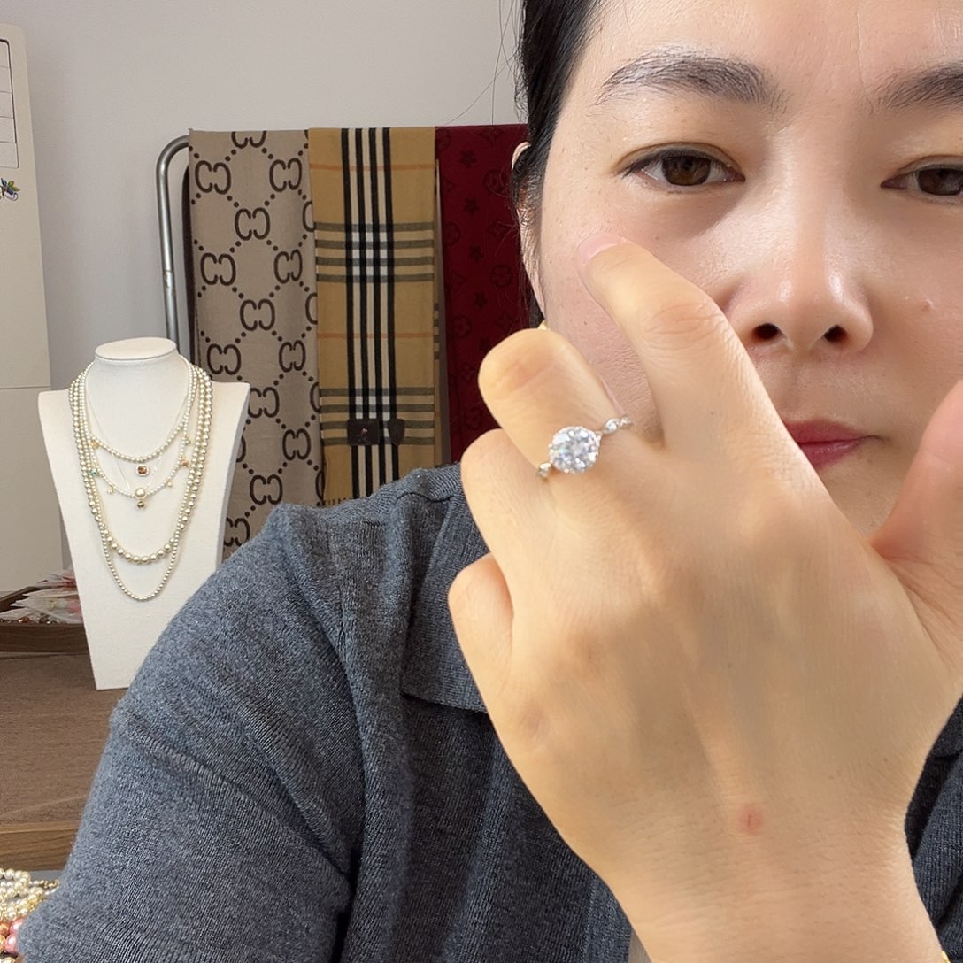 莫桑石非金属莫桑钻戒指925银