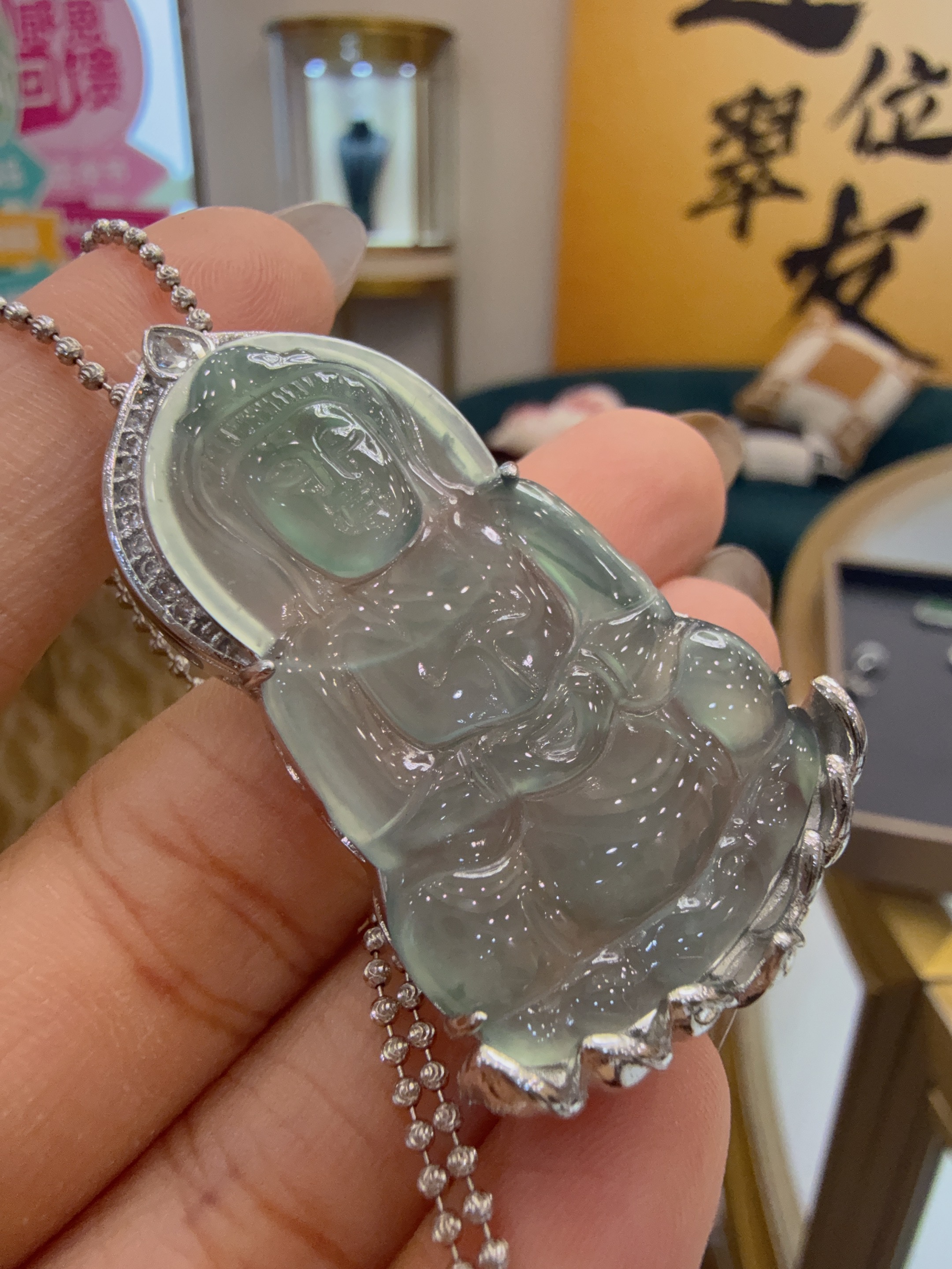 店长力推！爆款大气天然翡翠观音吊坠（不含链多样性团购发一件）