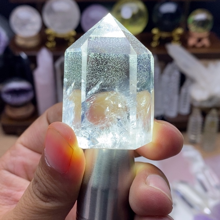 天然白水晶柱摆件7