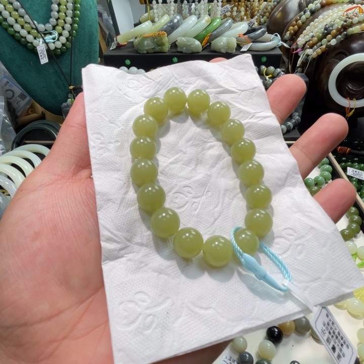 手链未镶嵌和田玉新疆若羌青黄口卡12精品