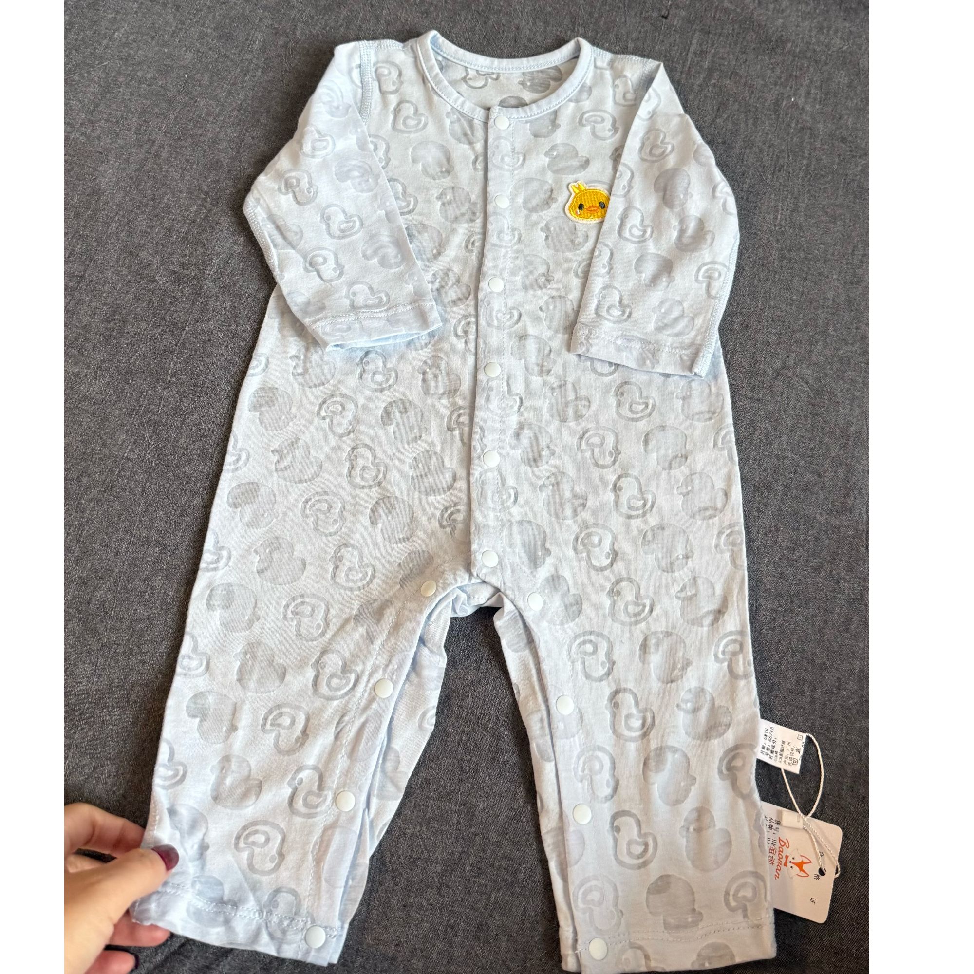 三色超薄长袖哈衣