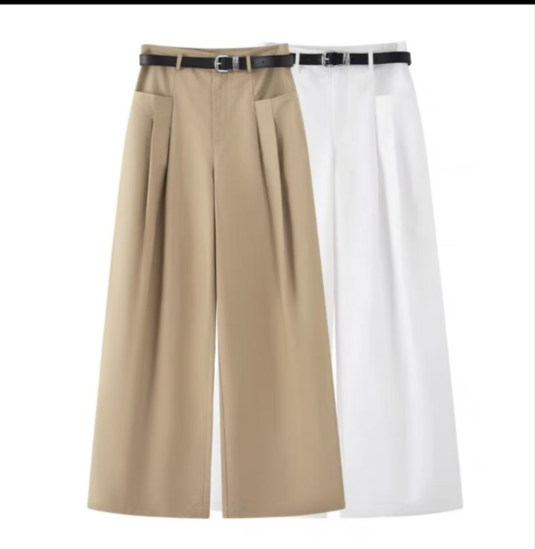 2025两色宽松显瘦直筒阔腿裤3035