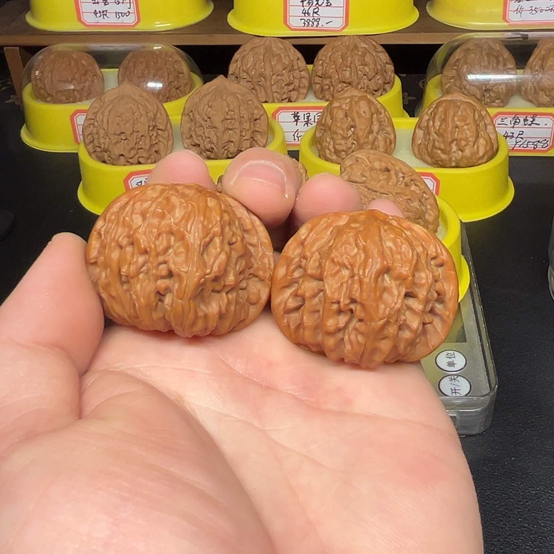 文玩核桃把件磨盘尺40