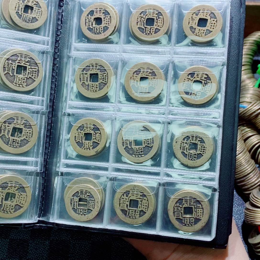 铜康熙七分钱一串