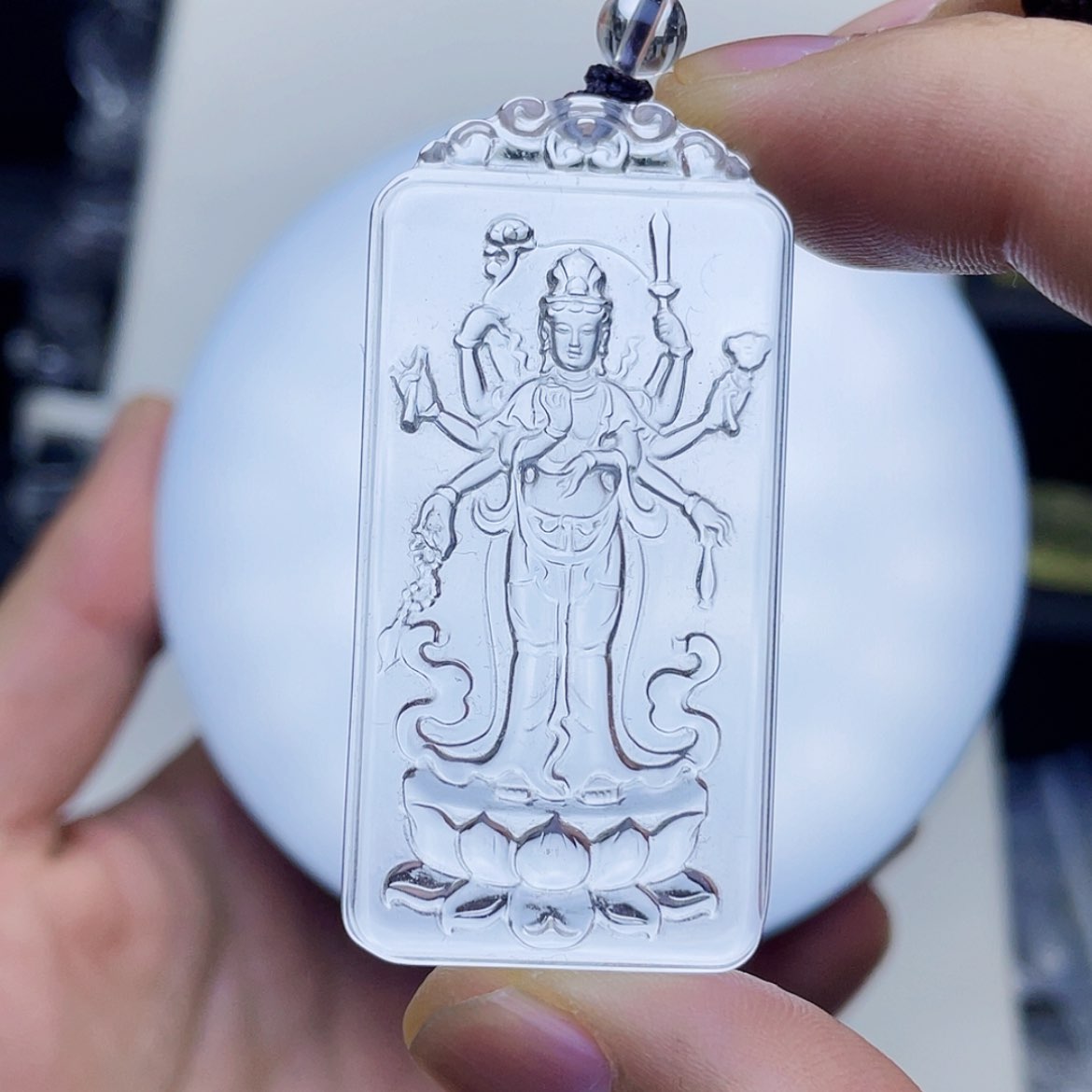 【闪购商品】水晶颈饰未镶嵌白水晶精雕千手观音吊坠