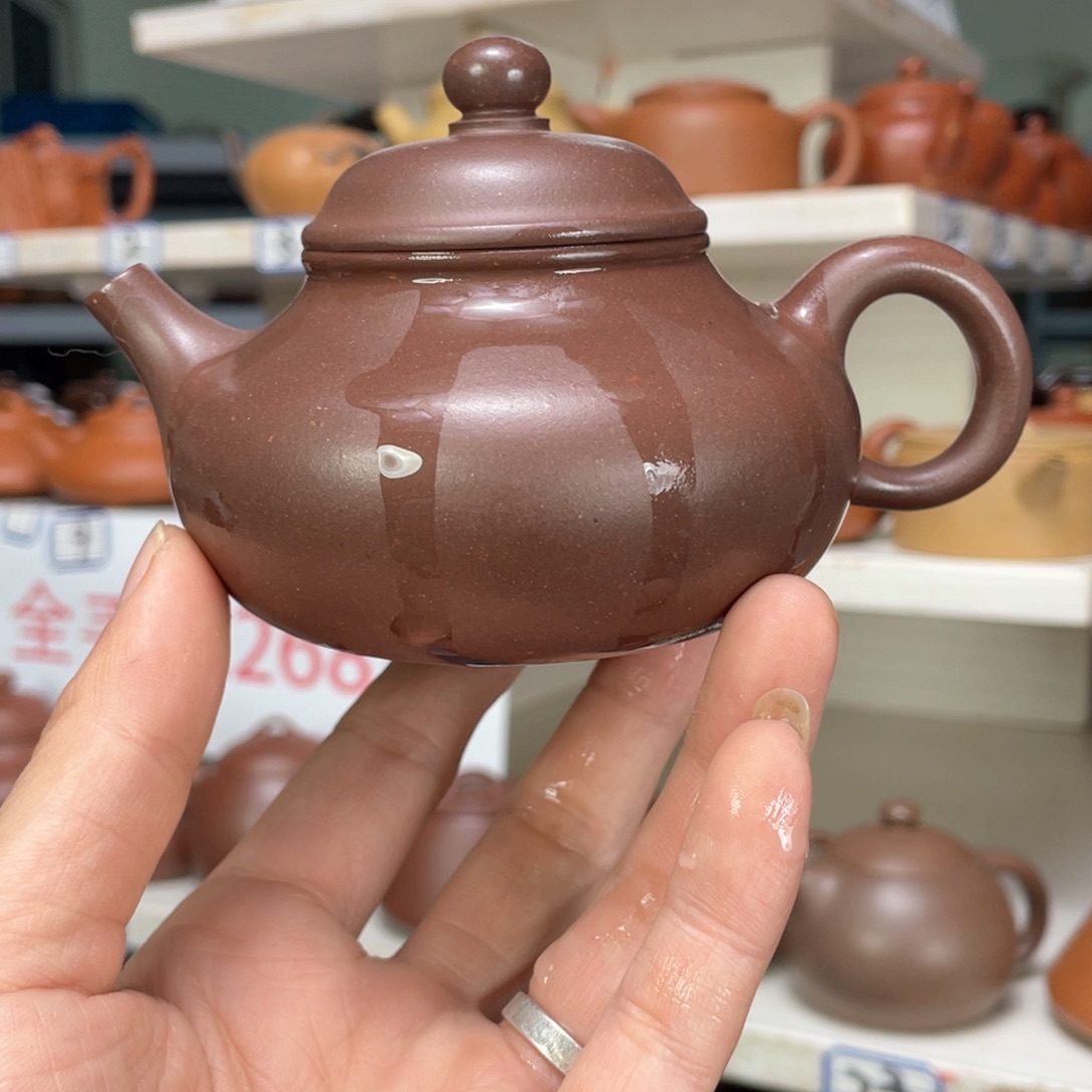 紫砂茶壶紫泥全手工220毫升