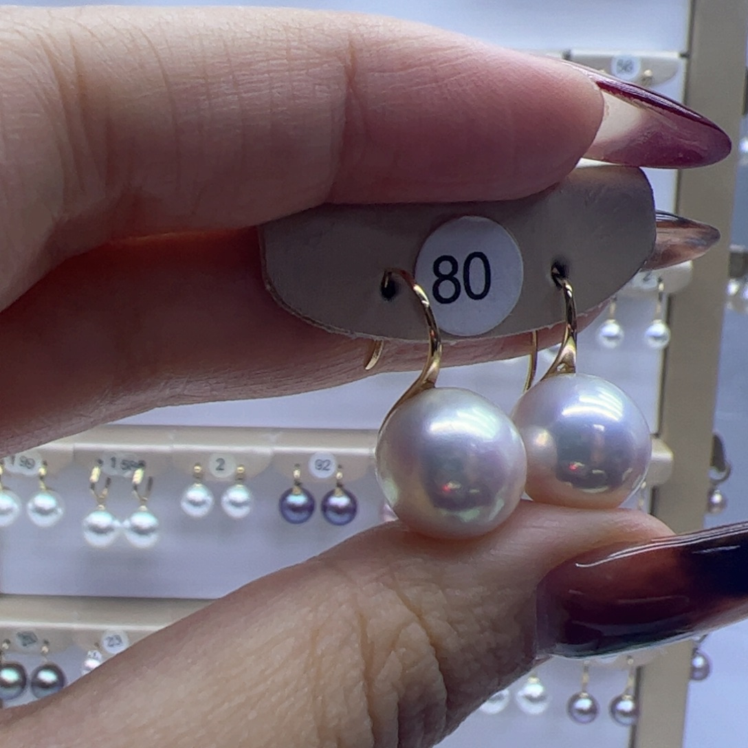 淡水珍珠耳饰18K金镶嵌
