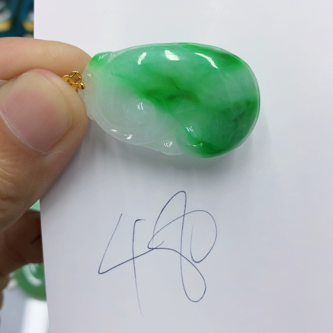 翡翠颈饰18K金镶嵌翡翠11111111