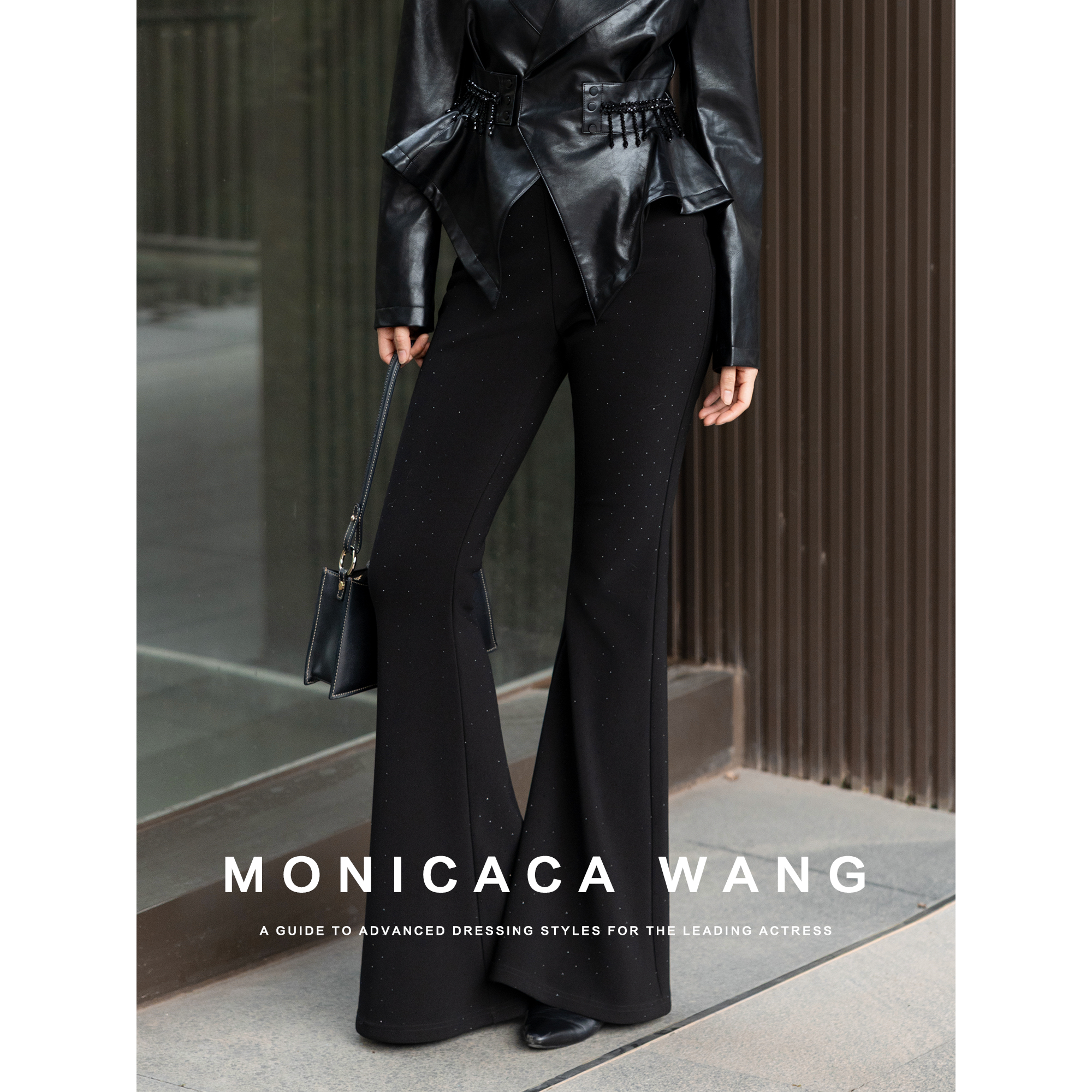 【莫妮卡卡】105/110）冬季时尚修身加绒百搭微喇裤长裤子ZJK11506-1