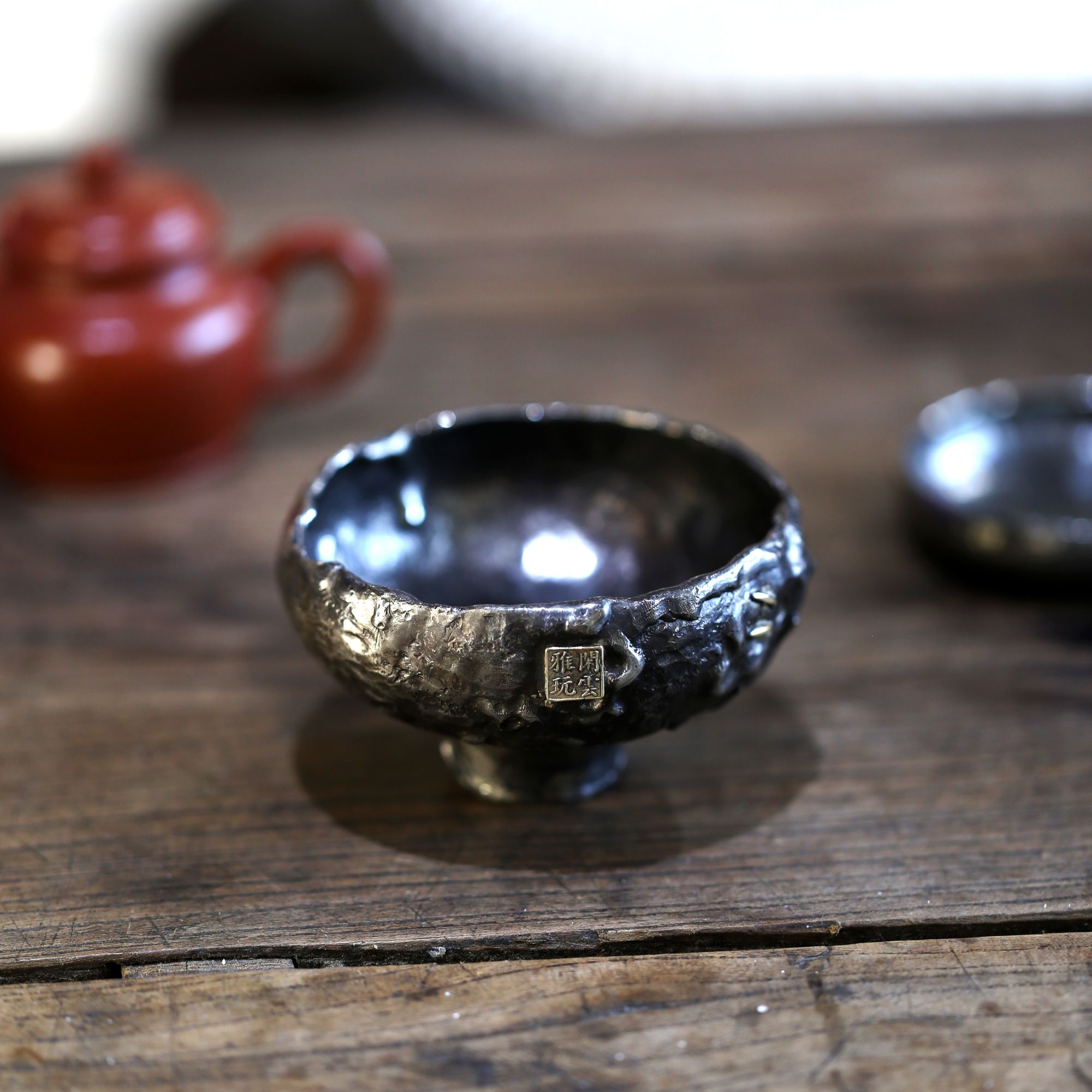 大号茶入投茶器茶道配件纯手工带logo复古