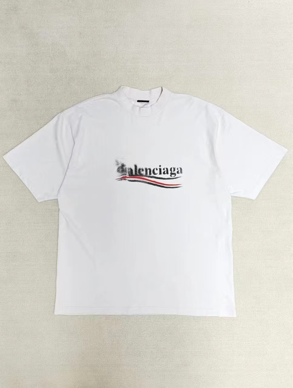 99新 Balenciaga/巴黎世家 98新 M码 消散可乐泼墨做旧短袖T恤