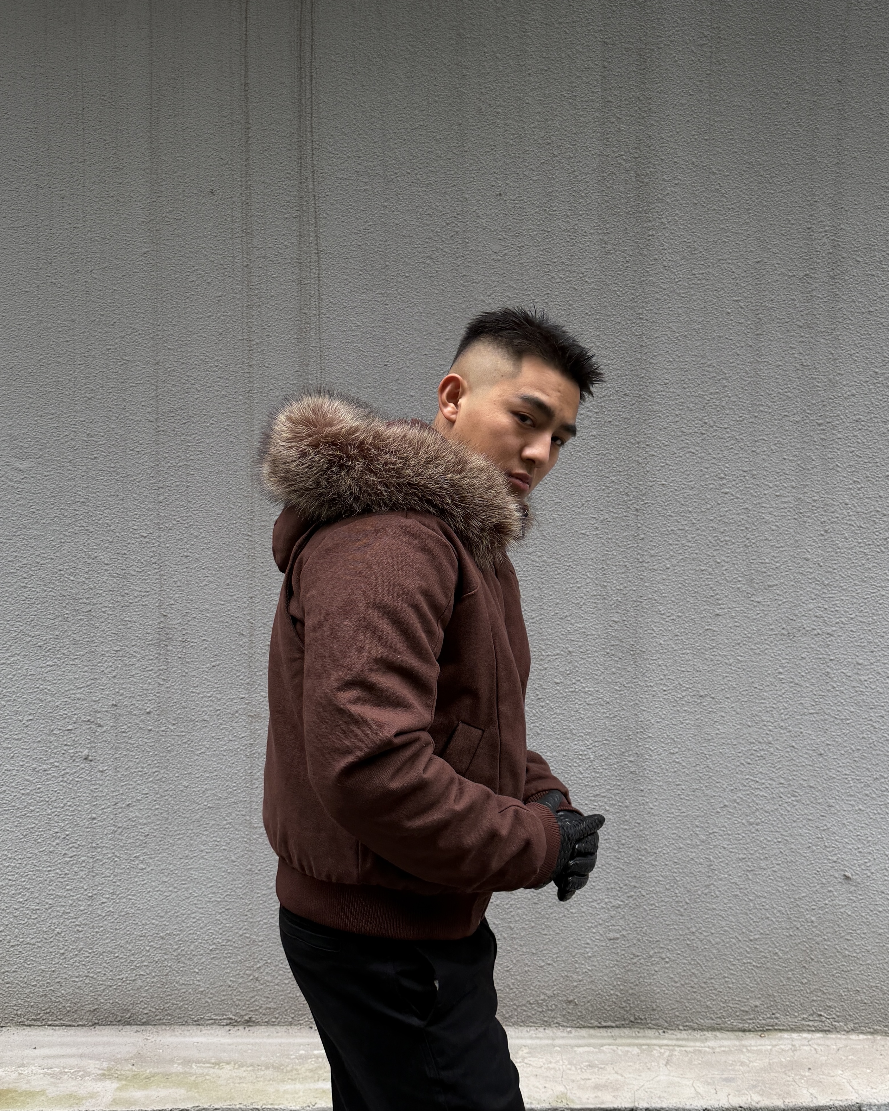 新款90白鸭雪地座山雕设计外套男款宽松厚保暖羽绒服短款休闲