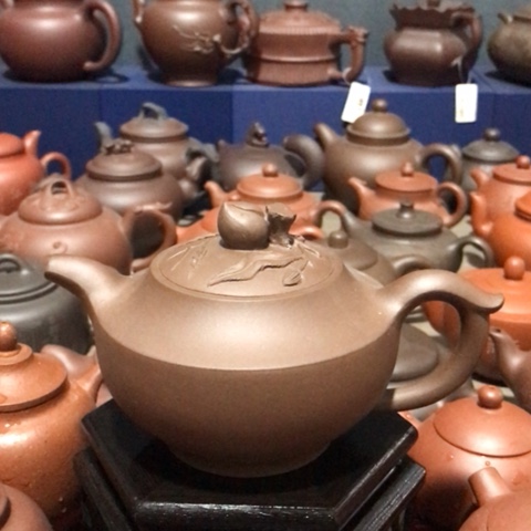 紫砂茶壶老紫泥寿桃