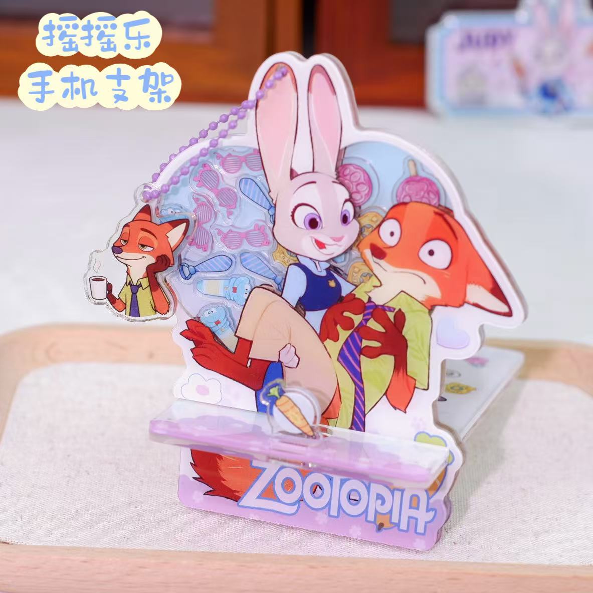 【疯狂动物城-摇摇乐手机支架】亚克力摇摇乐手机支架直拍【糖果】
