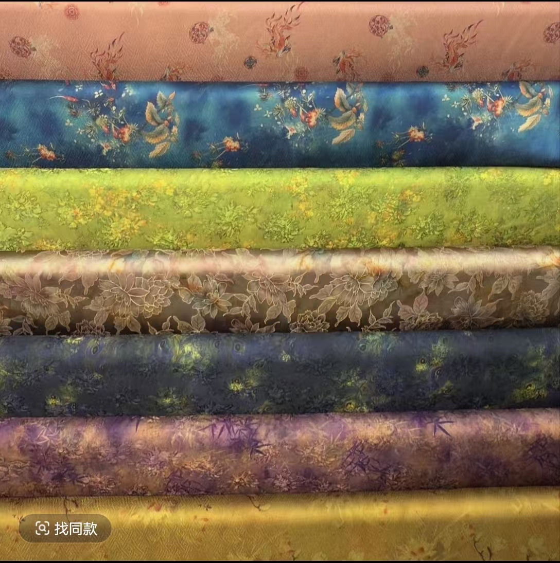 新中式真丝香雲纱花萝皮子龟裂纹（不支持7天无理由）