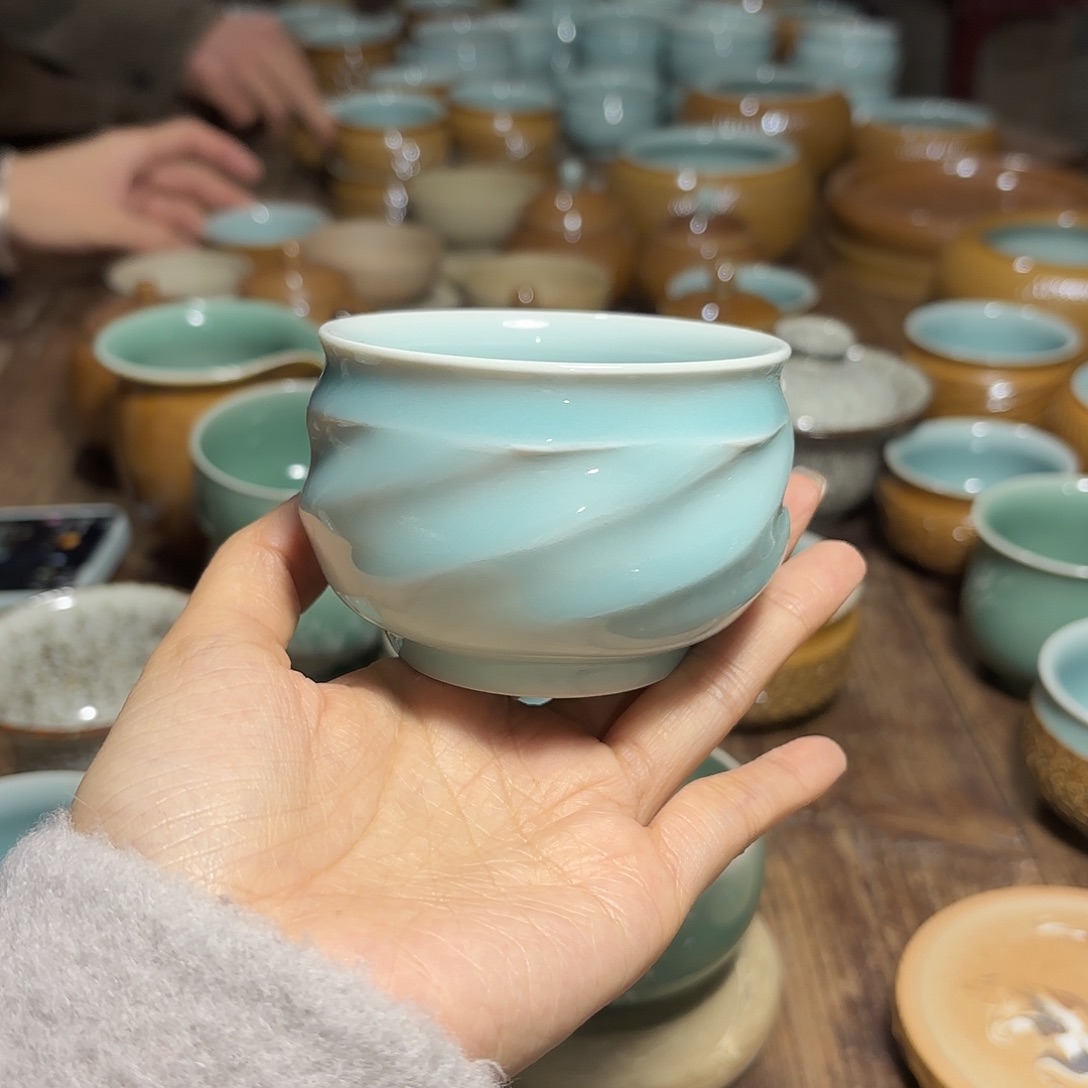 龙泉云间青瓷小米茶器