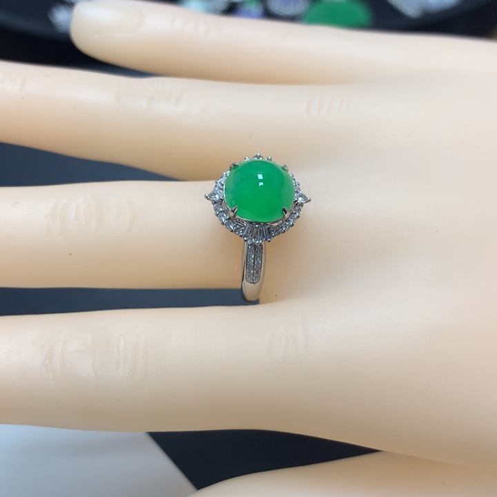 翡翠戒指未镶嵌蛋面戒指