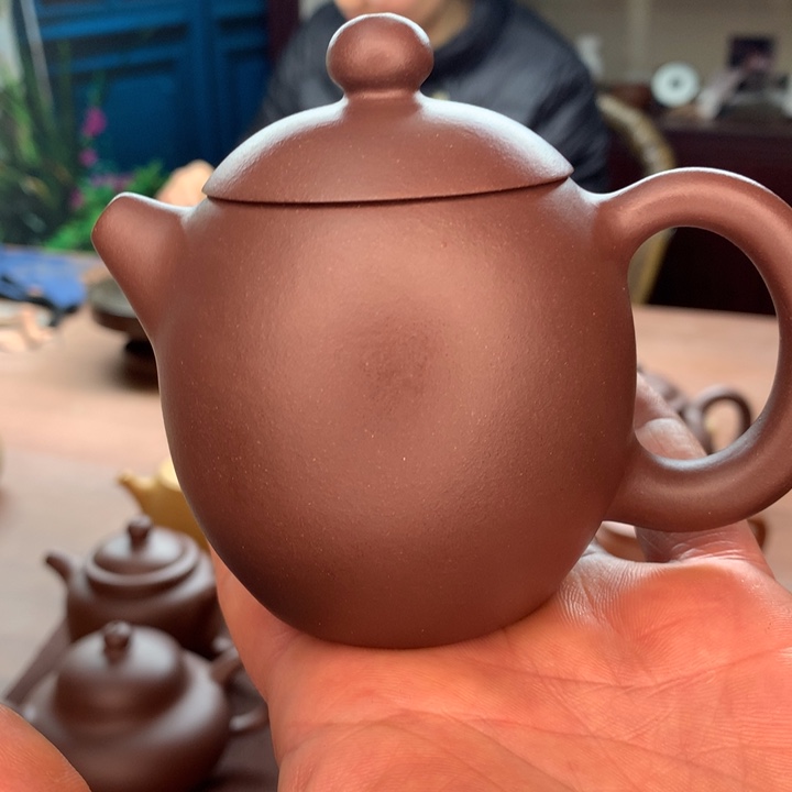 紫砂茶壶文*龙蛋壶，底槽清容量160cc