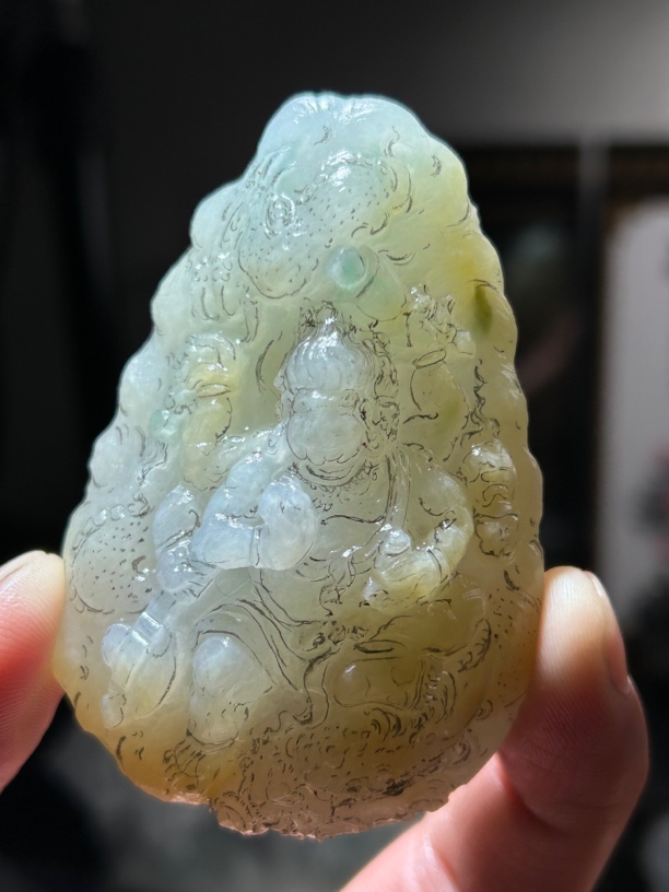 天然缅甸A货翡翠冰糖黄六壁大黑天毛货买断需抛光尺寸