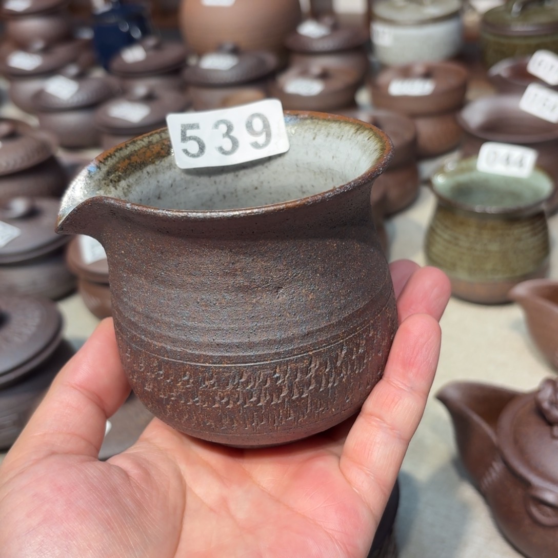 微***笑茶具粗瓷茶具素胎无釉盖碗