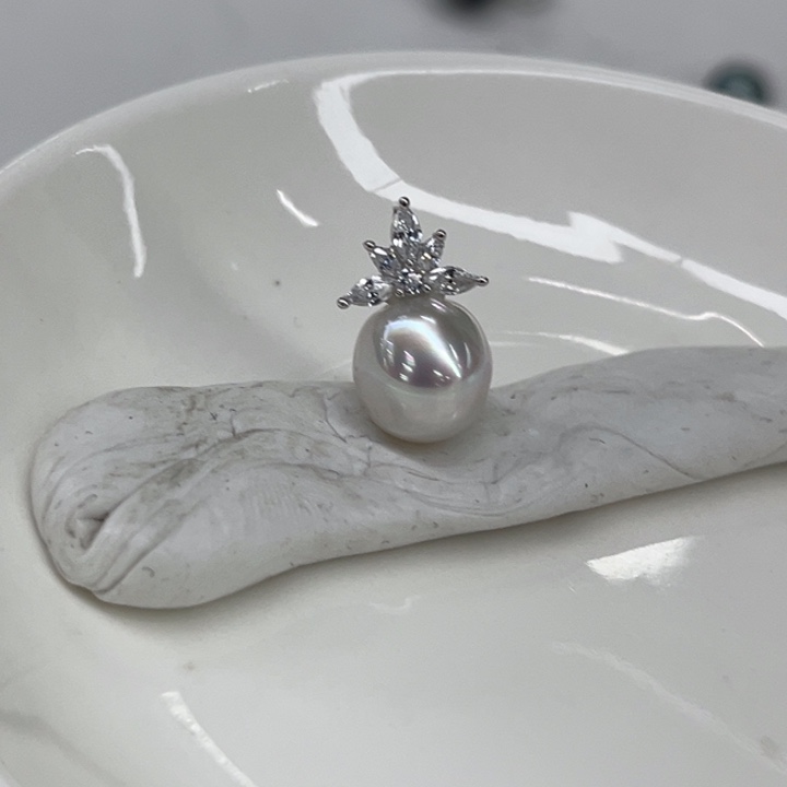 颈饰银S925镶嵌海水珍珠9-10mm