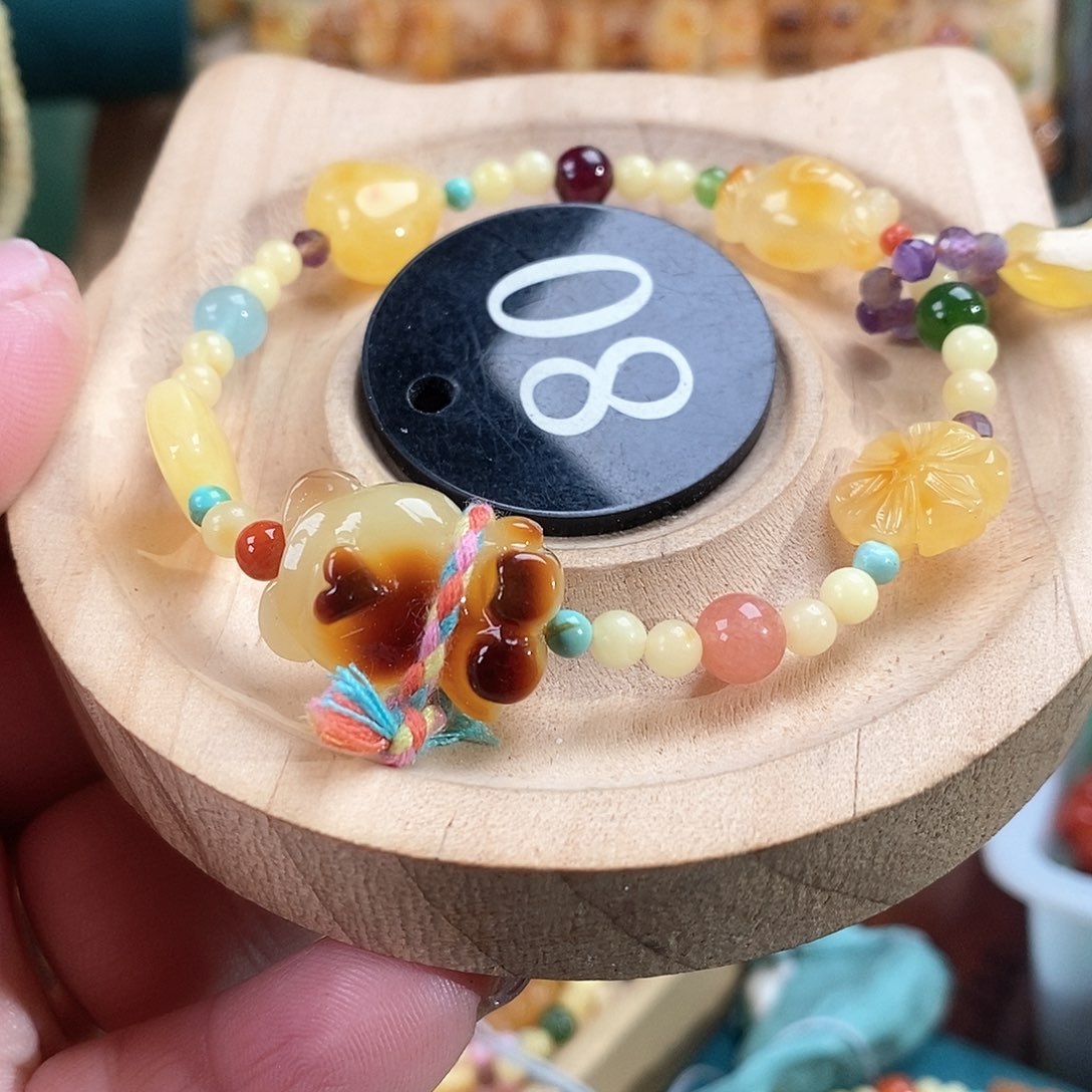 琥珀颈饰未镶嵌手链