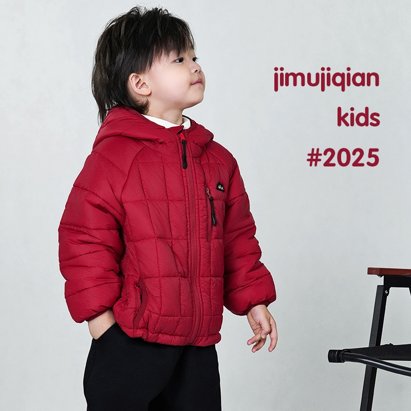 JMJQ年装冬季中小童韩版中长款绗棉方块面包服保暖连帽外套201506