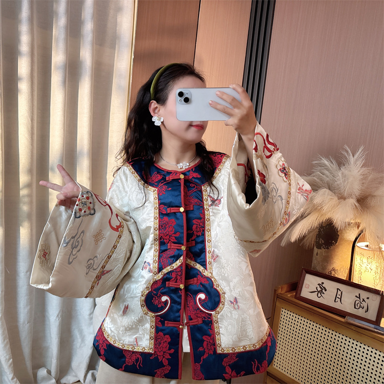 【醉月】新中式冬款重工刺绣大袖衫太太服棉衣